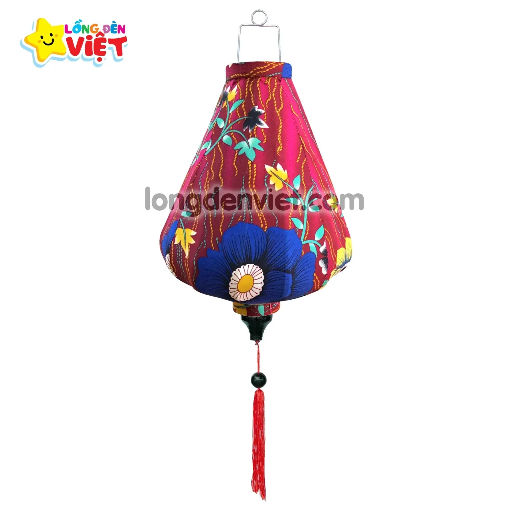 Lồng đèn Hội An Vải Hoa 17 — đèn lồng gỗ Tân Phú, TP.HCM | LongDenViet