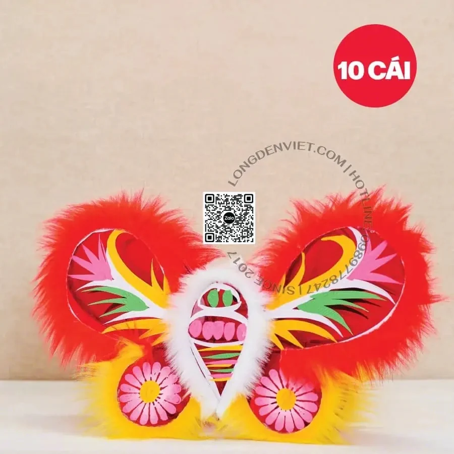 Đèn giấy kiếng lông bướm đỏ 40cm 10 cái — đèn lồng thủ công Tân Phú, TP.HCM | LongDenViet