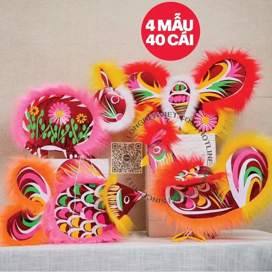 Đèn giấy kiếng lông 40cm 4 mẫu 40 con — đèn lồng thủ công Tân Phú, TP.HCM | LongDenViet