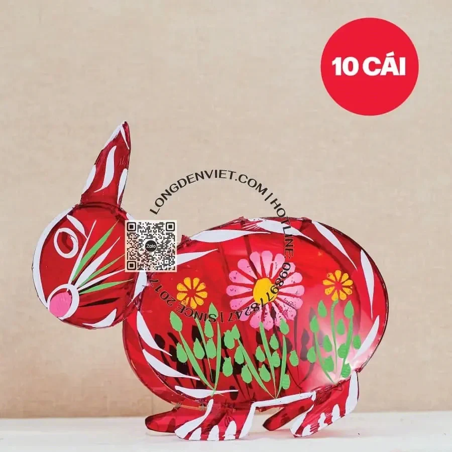 Đèn giấy kiếng thỏ đỏ 40cm 10 cái — đèn lồng thủ công Tân Phú, TP.HCM | LongDenViet