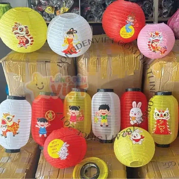 Đèn kiểu Nhật Bản hoạ tiết MS22 — góc nhìn thứ 2