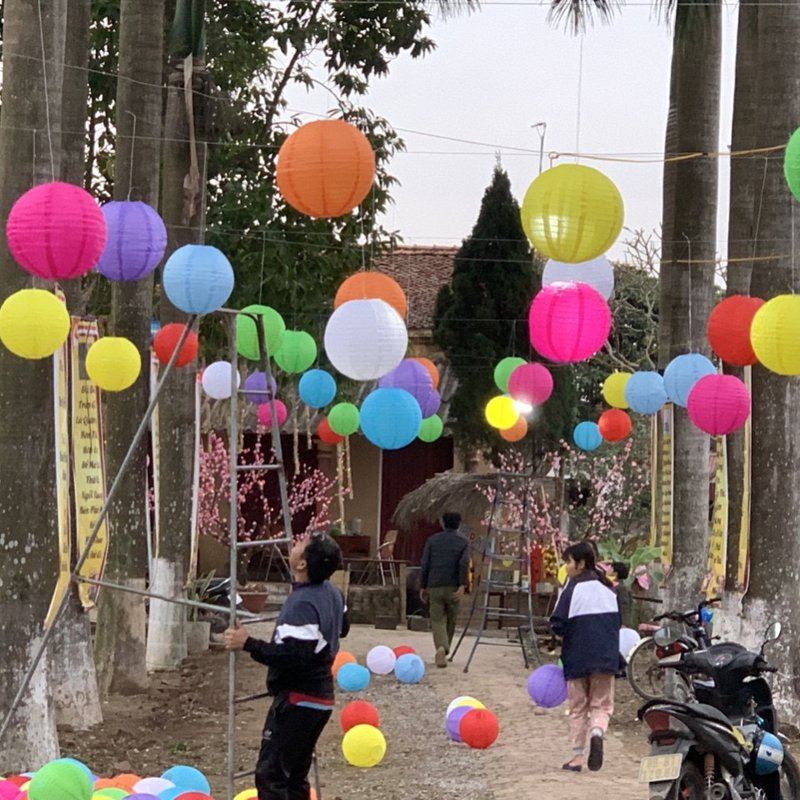 Đèn Lồng Vải Lụa Trang Trí Phòng Ngủ — đèn tròn 10 màu Tân Phú, TP.HCM | LongDenViet