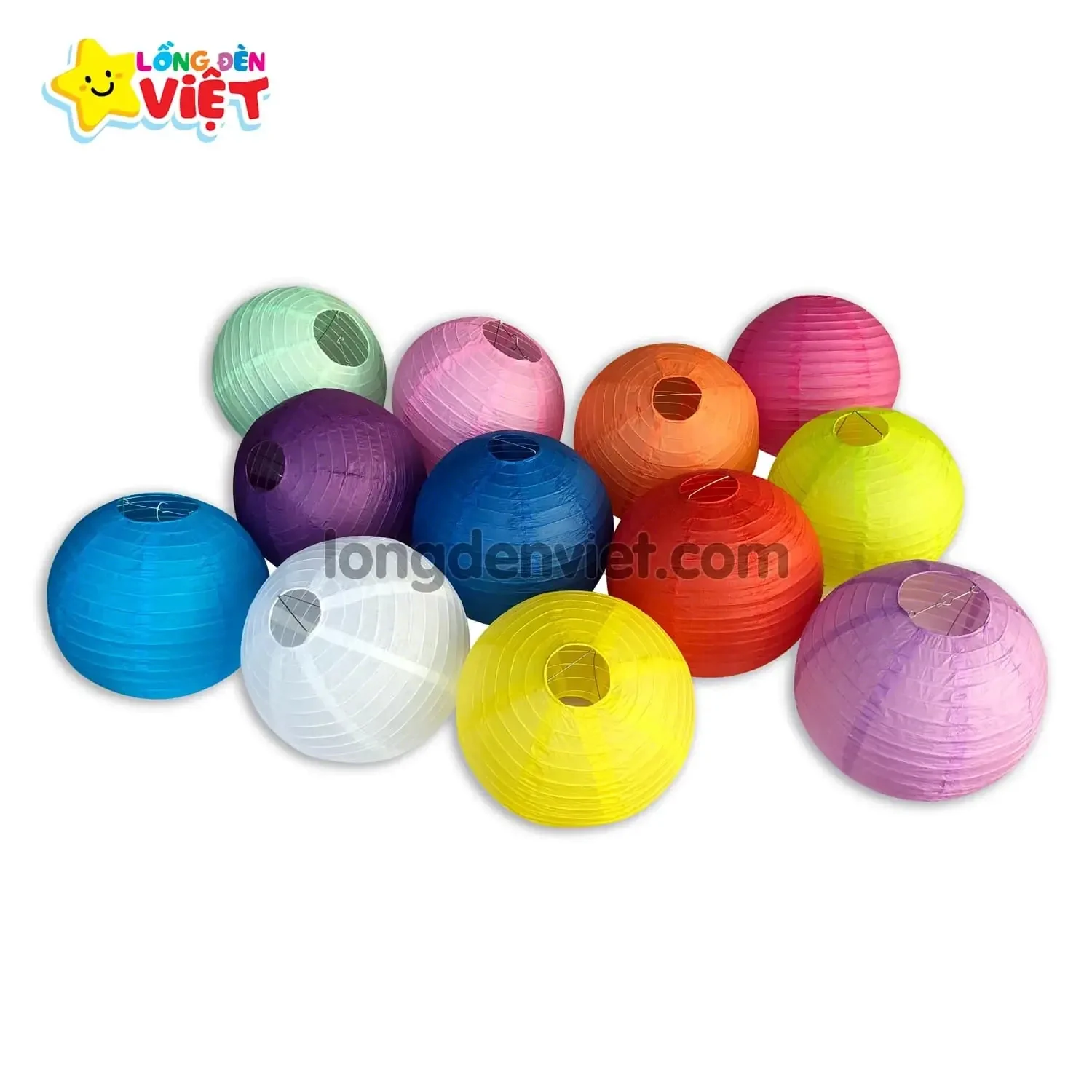 Lồng đèn giấy tròn Tím đậm — góc nhìn thứ 2